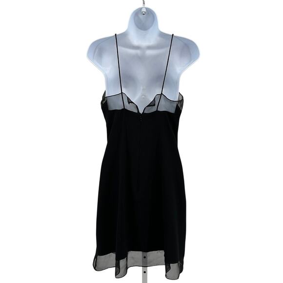 Richard Warren Petites Slip Dress WMNS SZ 10 Black Chiffon Sleeveless Thin Strap - Picture 4 of 5